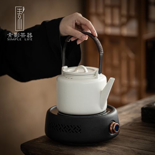 素影 日式电陶炉陶瓷煮茶器小型迷你复古小电炉家用烧水煮茶壶