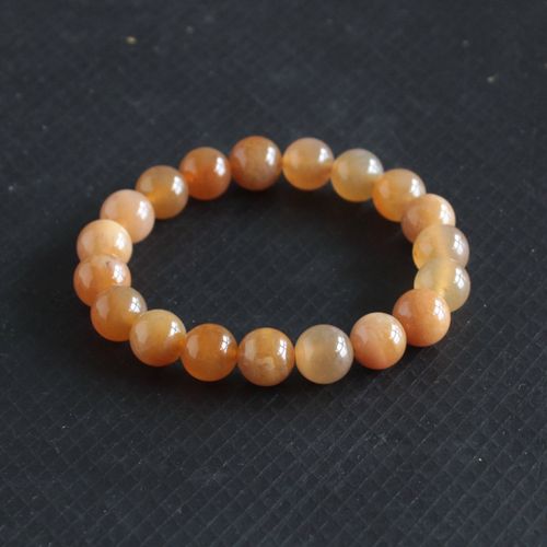 水玉冰魄天然珊瑚玉手链 玉化好 菊花石手串 冰透化石亿年灵气