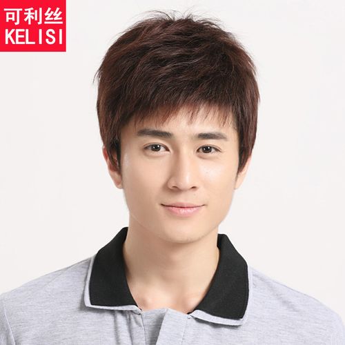 假发男韩版帅气发套短发真人发丝全头套补头顶光头可戴自然l03