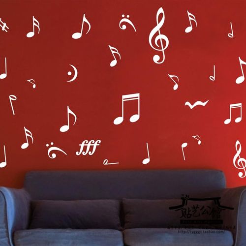 店铺玻璃橱窗防水音乐符号儿童房幼儿园墙壁装饰墙贴纸j-169 音符
