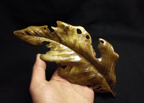 四川乌木阴沉木金丝楠木雕树叶子小摆件手把件文玩手