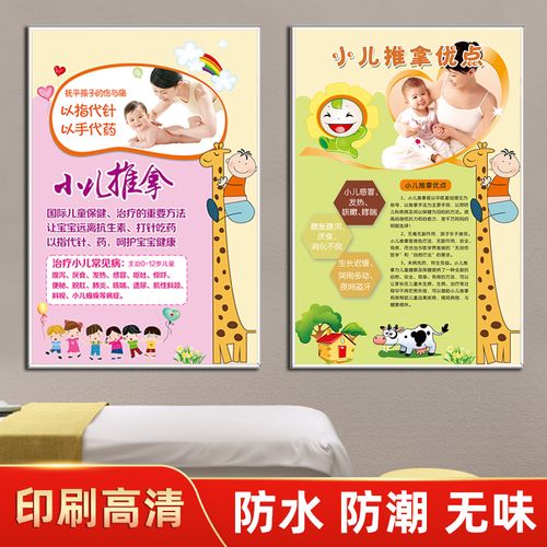 小儿推拿穴位图挂图海报广告宣传画儿童推拿店墙贴宝宝按摩挂画