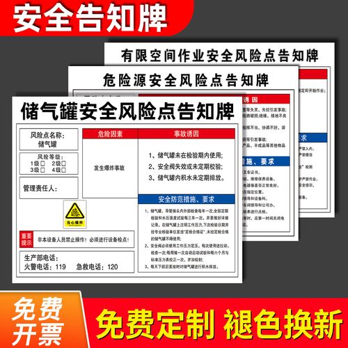 储气罐风险告知卡配电房警示标识牌警告标志安全风险点告知牌危险源