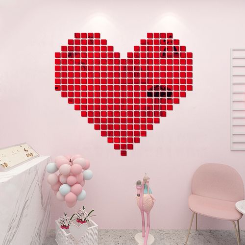 爱心形创意爱情ins风马赛克拼图love字母墙贴纸新房