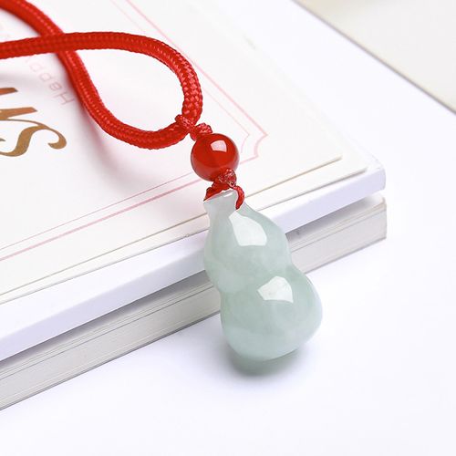 timeswind天然缅甸翡翠玉葫芦福禄吊坠冰种女饰品 翡翠葫芦吊坠(红色