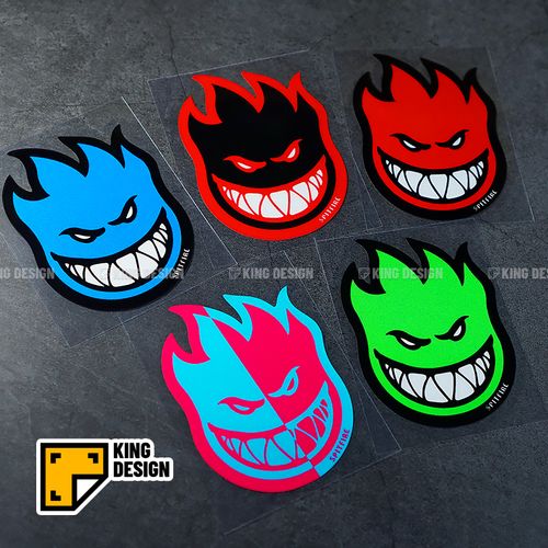 国王车贴 spitfire小火人贴纸个性潮牌摩托车汽车装饰反光贴 防水