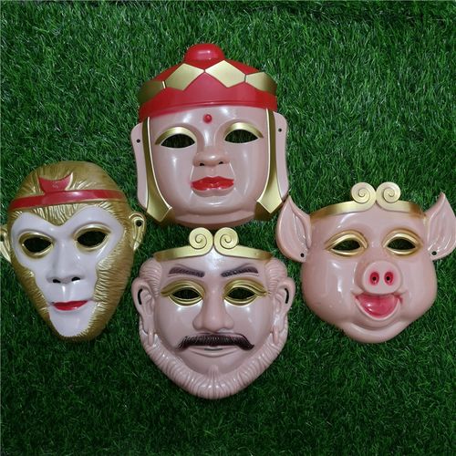 西游记唐僧孙悟空猪八戒沙僧师徒四人面具卡通面具儿童玩具演出