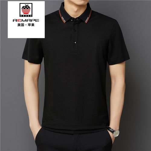 aemape/美国苹果 t恤男士夏季新款半袖翻领polo衫男装体恤商务休闲