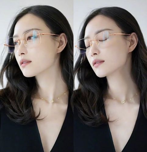 倪妮同款无边框眼镜超轻近视可配度数护眼睛素颜大脸显瘦