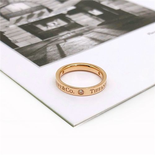 【二手99新】未使用 蒂芙尼tiffany 系列玫瑰金窄版三钻戒指 50号