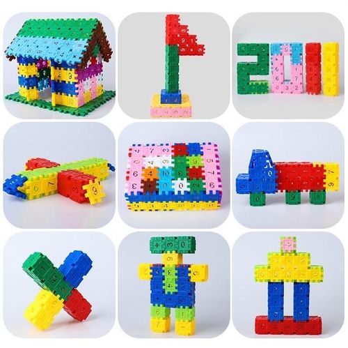 儿童智力玩具塑料益智男孩式积木方块正方形拼装组装立体拼接拼图