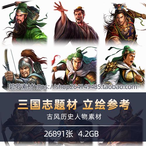 三国志写实古风原画人物设定立绘png武将头像图集计素材插画资料