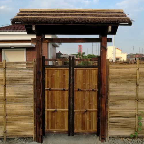 庭院门栅栏门户外花园篱笆进围栏防腐木拱门日式室外院子家用小门