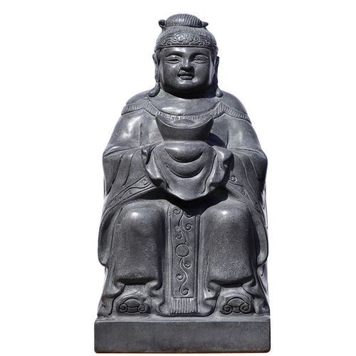 百菱石雕土地公土地婆神像摆件保平安土地公公婆婆青石福德正神 a款高