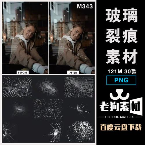 玻璃裂痕破碎裂纹效果纹理png免抠图片窗户破裂透明背景ps素材