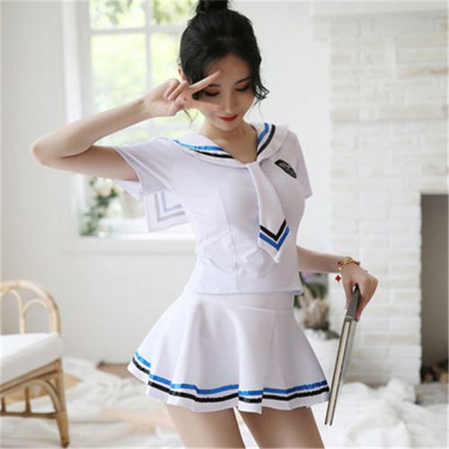 jk服水手服日系清纯短裙夜店激情性感睡衣透视免脱制服镂空蕾丝角色