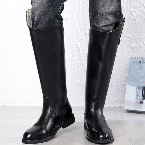 秋季马术马靴男高筒靴骑马真皮长筒骑士靴大筒围长靴超长靴子男款