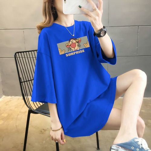 纯棉短袖t恤女韩版宽松ins潮流2022新款夏季大码女装上衣半袖百搭