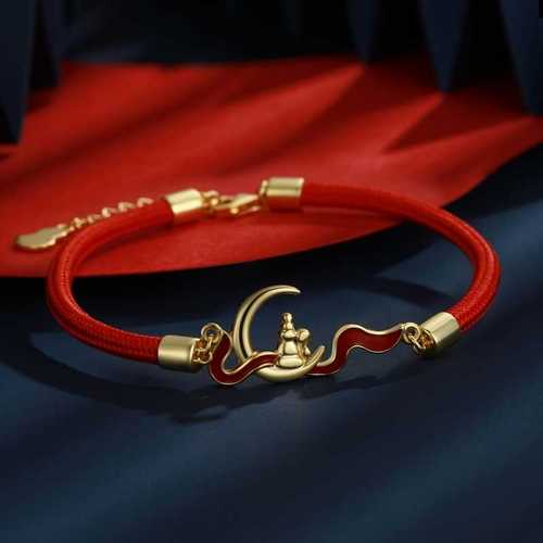 月老迎禄牵红线红绳手链月亮手绳表白爱情姻缘祈福礼物男女