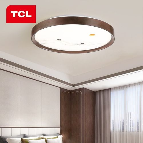 tcl照明 新中式吸顶灯卧室灯led吸顶灯实木灯具套餐中国风仿古灯具