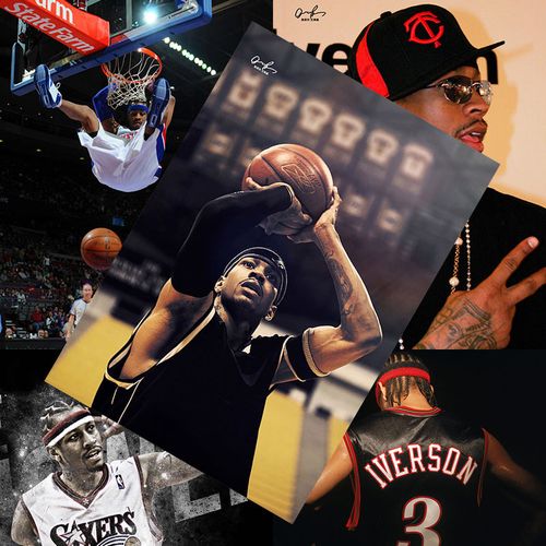 艾弗森海报 高清nba篮球明星海报宿舍超大墙纸墙贴球星同款