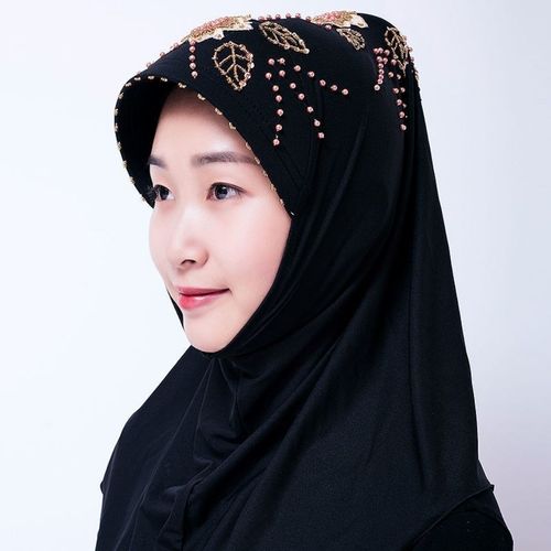 新款穆斯林盖头回族头巾纱巾民族风方便套头新款礼拜女穆丝林帽子