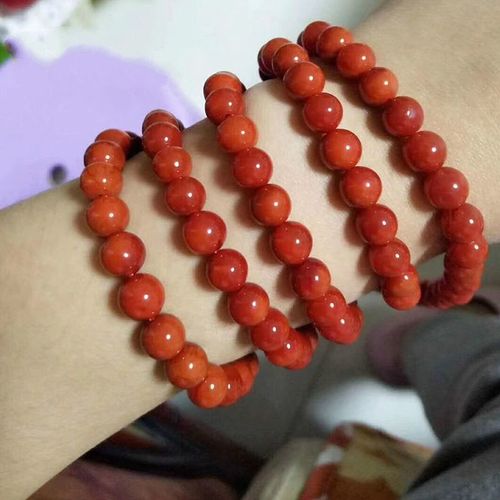 默奢 包浆凉山保山南红手串 108颗手链 项链 多圈天然玛瑙 柿子红珠子