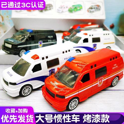 大号惯性车模型儿童玩具开门武警车特警笛声小男孩运输车烤漆轿车