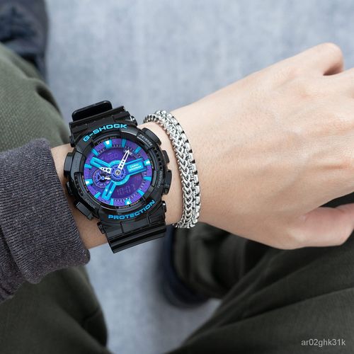casio卡西欧 g-shock手表运动超人气黑金黑紫ga-110gb/hc/1a-1b