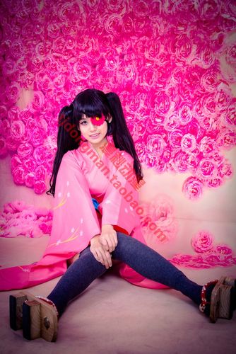 银魂 柳生九兵卫 粉和服 cosplay定做 承接各种动漫