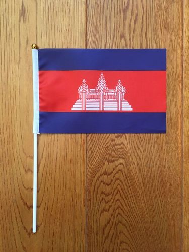 8号柬埔寨国旗小旗子小国旗外国旗手挥旗手摇旗14*21cm