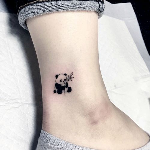 卡通纹身贴防水女持久可爱动物小清新熊猫黑白文艺
