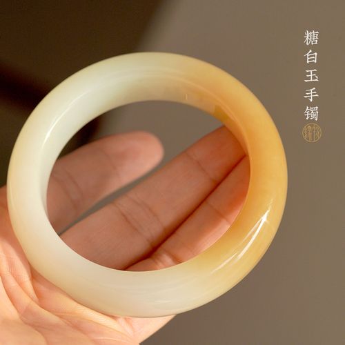 缘物和田玉新品手镯糖玉手镯糖白手镯俄料糖白镯子收藏级手镯