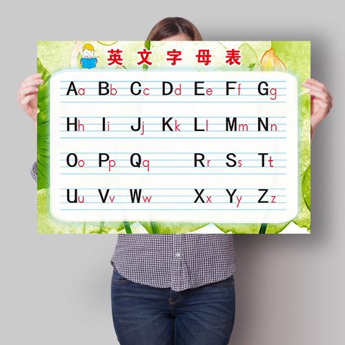 英文字母表墙贴小学26个大小写对照表挂图儿童汉语拼音字母表墙贴