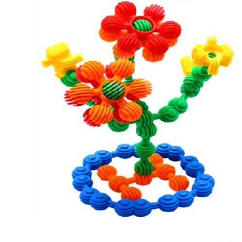 太阳花积木塑料拼插拼装玩具宝宝益智玩具5岁以上智力玩具