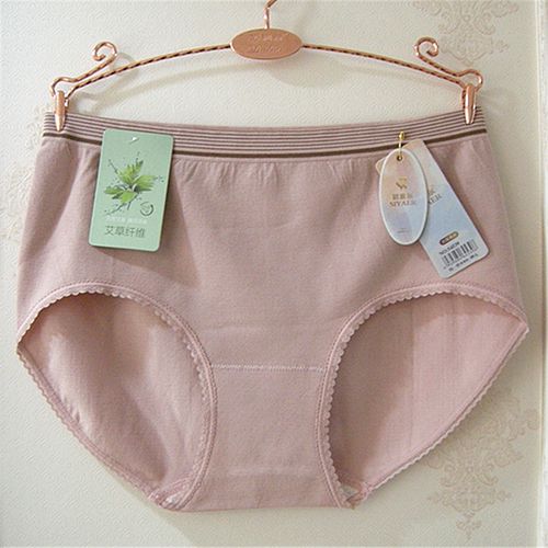 思雅尔54539无缝美体精梳棉提花高腰女士高弹提臀收腹大码内裤