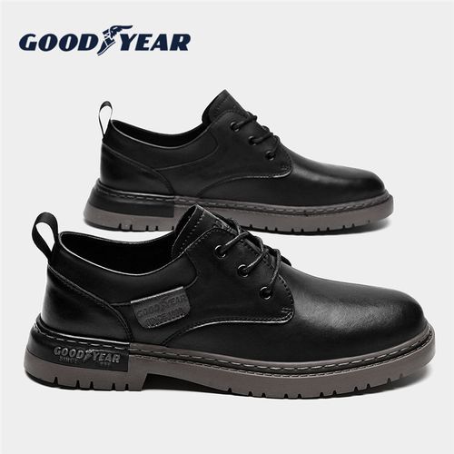 good year/固特异皮鞋男2022新款真皮潮流低帮马丁靴高档男士短靴