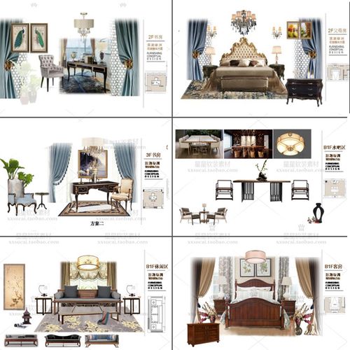 欧式风格样板房别墅软装ppt设计概念方案(可编辑)模版素材