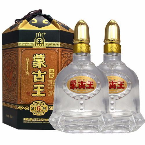 内蒙特产蒙古王52度金帐6系列高度浓香型白酒500ml 2瓶
