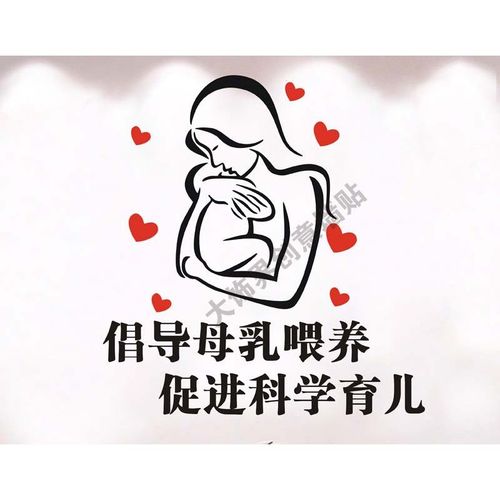 母乳喂养医院宣传墙贴纸画提倡母乳健康孕妇学校妇幼保卫生院墙贴
