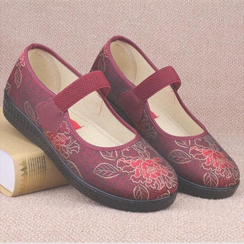 老年人鞋女60-70岁老北京布鞋女 平跟休闲鞋正品女士