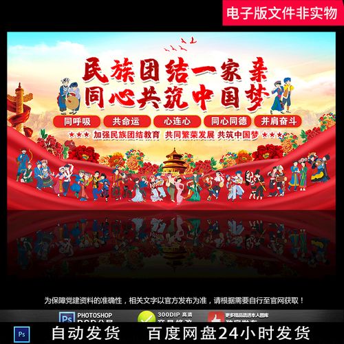 民族团结展板民族团结海报民族团结宣传民族团结挂图民族大团结