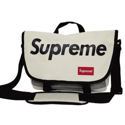 新款supreme斜挎包单肩包韩版女生帆布学生书包运动潮流ins男士包