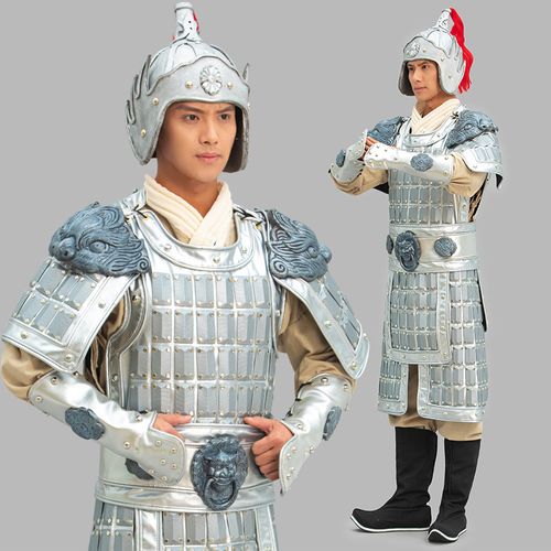 中国古代盔甲将军铠甲战袍武士游园可穿影视剧三国岳飞盔甲服甲胄