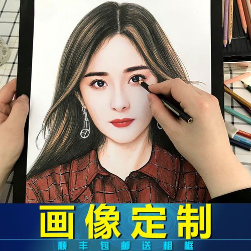 2022新款素描画像手绘画彩铅画人物肖像代画真人照片转手绘头像油画定