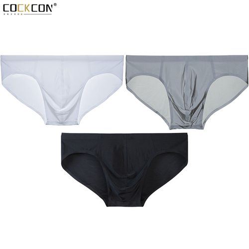 cockcon一片式冰丝无痕内裤低腰男士无缝内裤丝滑弹力男式三角裤舒适