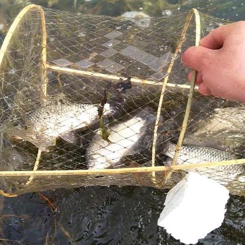 捕鱼笼花篮捕鱼网花蓝鱼笼鱼篮竹笼自动折叠渔笼渔网鲫鱼笼黑鱼