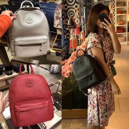 美国代购tory burch真皮双肩包tb女包学生书包休闲牛皮背包旅行包