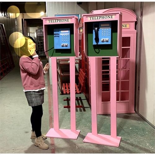 老式铁艺飞机壁挂特大电话亭模型摆件咖啡店橱窗拍摄道具复古装饰