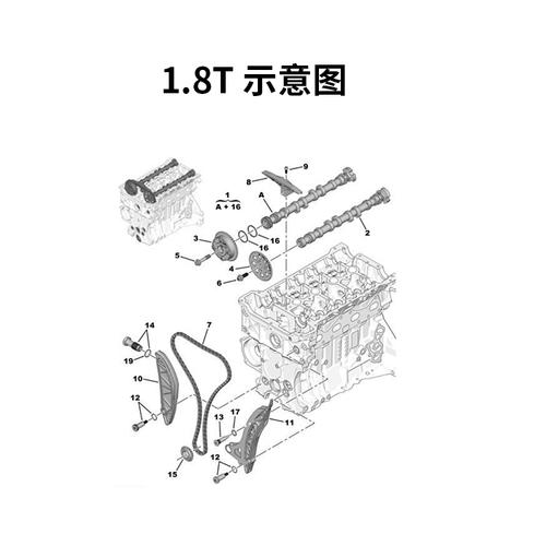 适配 标致4008 5008 c5天逸 标志508 c6 1.8t 正时链条涨紧器组件